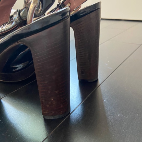 Miu Miu black patent platform sling back heels - size 38 - Picture 5 of 6